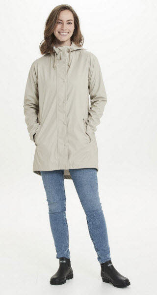 прогноз погоды в Петре в дождевике Damen Regenjacke бежевого цвета