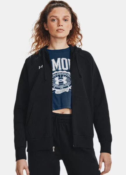 Толстовка с капюшоном Under Armour UA Rival из флиса FZ-BLK Damen Kapuzenjacke Schwarz 15690₽