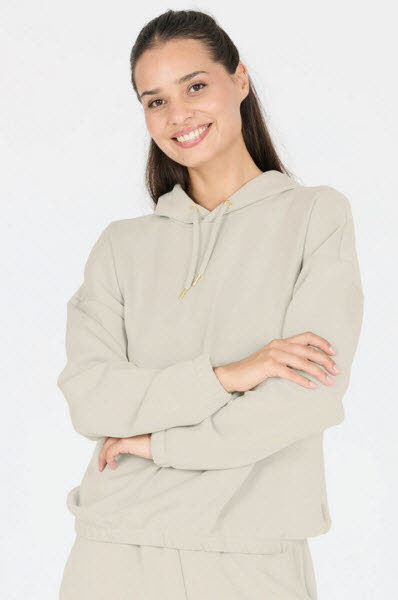 Спортивная куртка с капюшоном Damen Kapuzenpullover бежевого цвета 12490₽