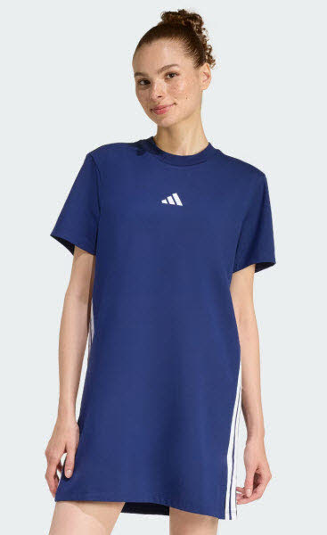 Adidas ESSENTIALS 3-STREIFEN T-SHIRT-KLEID Damen Kleid