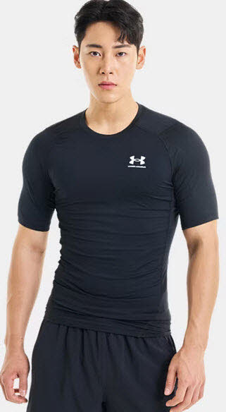 Under Armour UA HG Armour Comp SS-BLK Herren Sportshirt