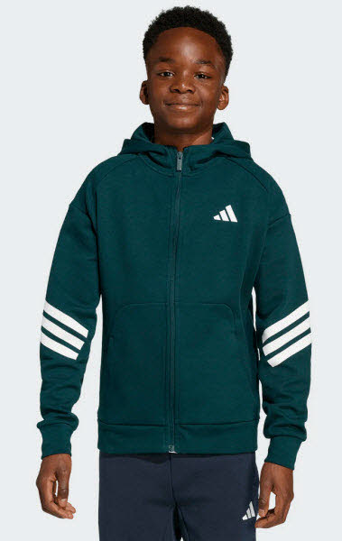 Adidas J FI 3S FZ HD Kids Kapuzenjacke