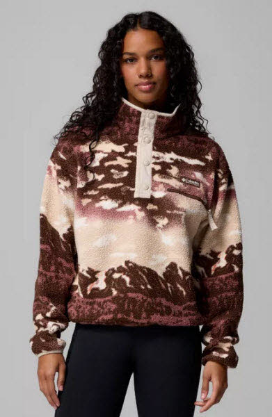 Columbia Helvetia II Printed Cropped Half Snap Damen Fleece Pullover