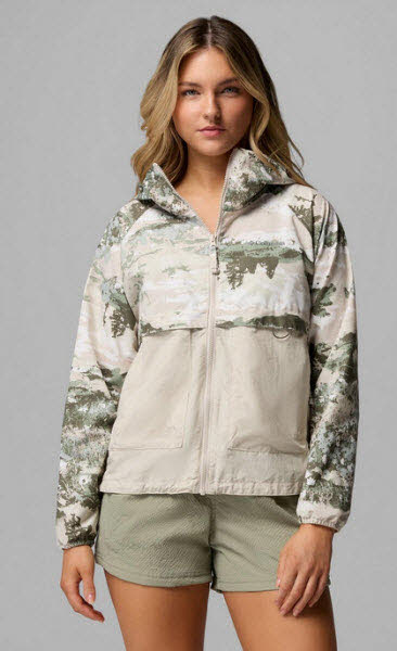 Columbia Spire Valley Printed Windbreaker Damen Kapuzenjacke