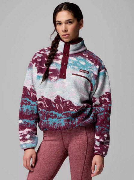Columbia Helvetia II Printed Cropped Half Snap Damen Fleece Pullover